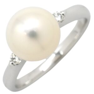 タサキ TASAKI リング 指輪 パール 8.5mm ダイヤモンド パールホワイト×ホワイトゴールド TASAKI 真珠 Au750 18K 18金 あこや アコヤ 11号 【中古】中古美品