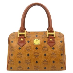 エムシーエム MCM 2WAYバッグ ヴィセトス ミニ ボストン PVC コニャック ゴールド金具 ハンドバッグ ショルダー MCM 茶 【中古】中古美品