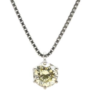 ネックレス ダイヤモンド 1.16ct ペンダント ホワイトゴールド 750 18K WG ブリリアントカット 1P 1石 1粒 【中古】中古品