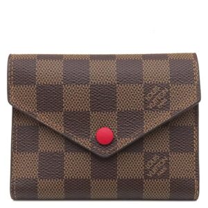 ルイヴィトン LOUIS VUITTON 三つ折り財布 ポルトフォイユ ヴィクトリーヌ ダミエキャンバス レッド 赤 茶 コンパクトウォレット N41659 MI5230 【箱】 【中古】