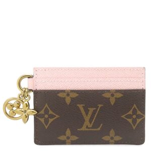ルイヴィトン LOUIS VUITTON カードケース ポルト カルト LV チャーム モノグラムキャンバス モノグラム×ローズバレリーヌ ゴールド金具 カード入れ M83585 RFID不明 【中古】新品同様品