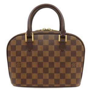 【★3％OFFクーポン】ルイヴィトン LOUIS VUITTON ハンドバッグ サリア ミニ ダミエキャンバス ダミエエベヌ ゴールド金具 茶 赤 N51286 CA1001 【中古】新品同様品