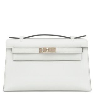 エルメス HERMES ハンドバッグ ポシェットケリー ヴォースイフト グリプラチナ シャンパンゴールド金具 新品 未使用 ミニバッグ K刻印(2025年製) 【箱】 【中古】
