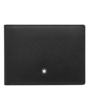 モンブラン Montblanc 二つ折り財布 マイスターシュテュック 6cc ウォレット レザー ブラック シルバー金具 黒 【中古】未使用保管品