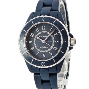 シャネル CHANEL J12 キャリバー12.2 33ｍｍ H11683 新品同様 マットブルー セラミック アラビア レディース 腕時計自動巻き ブルー 【中古】新品同様品