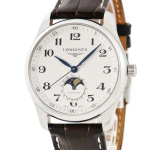ロンジン LONGINES マスターコレクション ムーンフェイズ L2.909.4.78.3 OH済 デイト バーリーコーン 青針 メンズ 腕時計自動巻き シルバー 【中古】