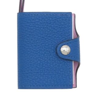 エルメス HERMES バッグチャーム ユリス ナノ ヴェルソ トゴ ヴォースイフト ブルーフランス×モーヴシルベストル シルバー金具 バイカラー ノートモチーフ Z刻印 【箱】 【中古】