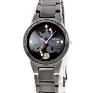 シチズン CITIZEN エコドライブ アースラ GA1075-68W 未使用 クリスタル ディズニー ヴィランズ コラボ レディース 腕時計クオーツ ブラック 【中古】未使用保管品