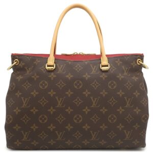 ルイヴィトン LOUIS VUITTON 2WAYバッグ パラス モノグラムキャンバス モノグラム×スリーズ ゴールド金具 茶 赤 ハンドバッグ M41175 CA4115 【保存袋】 【中古】新品同様品