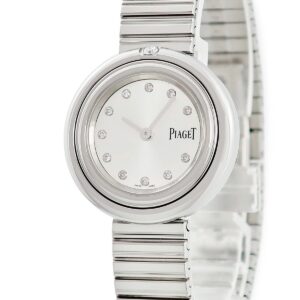 ピアジェ PIAGET ポセション G0A48380 純正ダイヤ シルバー サンレイ 回転ベゼル レディース 腕時計クオーツ シルバー 【中古】中古美品