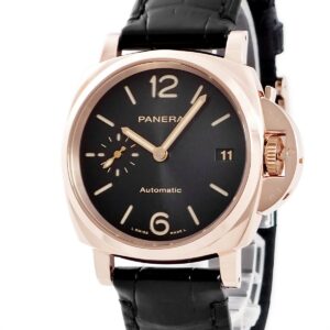 パネライ PANERAI ルミノール ドゥエ PAM01029 V番 K18RG無垢 ブラック デイト スモールセコンド レディース 腕時計自動巻き ブラック 【中古】中古美品
