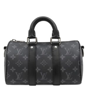 【★3％OFFクーポン】ルイヴィトン LOUIS VUITTON 2WAYバッグ キーポル バンドリエール 25 レザー モノグラムエクリプスリバースキャンバス モノグラムエクリプス ガンメタル金具 黒 ショルダー ハンドバッグ M46271 不明 【中古】中古美品