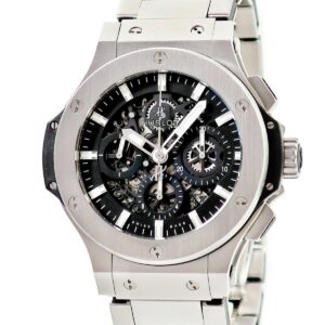 ウブロ HUBLOT ビッグバン アエロバン スチール 311.SX.1170.SX スケルトン ブラック クロノグラフ デイト メンズ 腕時計自動巻き ブラック 【中古】