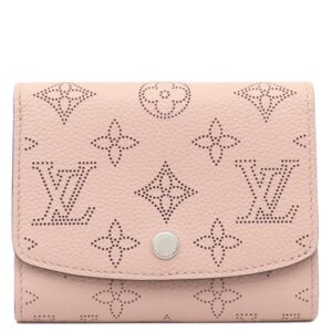 【SALE】 ルイヴィトン LOUIS VUITTON 二つ折り財布 ポルトフォイユ イリス コンパクト レザー モノグラムマヒナ マグノリア シルバー金具 イニシャル刻印有り M62541 TN1139 【箱】 【中古】