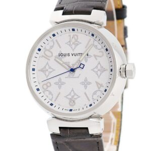 ルイヴィトン LOUIS VUITTON タンブール GM モノグラムホワイト QA114 ホワイト アラビア 3針 グレイン ラウンド メンズ 腕時計クオーツ ホワイト 【中古】