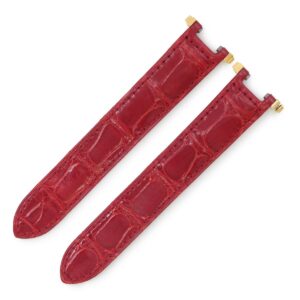 カルティエ Cartier 腕時計パーツ クロコダイル GP レッド 純正 替え クロコ ベルト バンド ストラップ Dバックル用 17ｍｍ レッド 赤 【中古】新品同様品