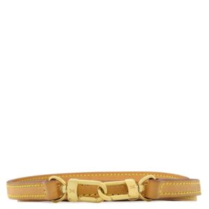 【★3％OFFクーポン】ルイヴィトン LOUIS VUITTON ショルダーストラップ ヌメ革 ストラップ 122cm ヌメ革 ベージュ ゴールド金具 バッグ用ストラップ 替えショルダー 【中古】中古美品