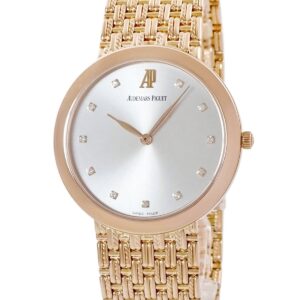 オーデマピゲ AUDEMARS PIGUET クラシック 15149OR.OO.1219OR.01 K18RG無垢 純正ダイヤ シルバー サンレイ メンズ 腕時計手巻き シルバー 【中古】中古美品
