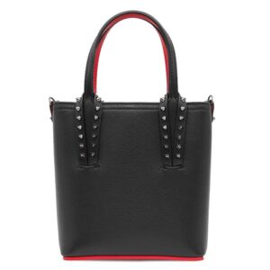 クリスチャンルブタン Christian Louboutin 2WAYバッグ カバタ N/S ミニ カーフ ブラック ガンメタル金具 黒 赤 スタッズ スパイク トート ショルダー 1215096CM53 【保存袋】 【中古】中古美品