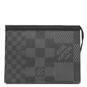 ルイヴィトン LOUIS VUITTON クラッチバッグ ポシェット ヴォワヤージュ MM レザー ダミエグラフィット3Dキャンバス ブラック×グレー シルバー金具 セカンドバッグ N60444 AR3230 【中古】中古品