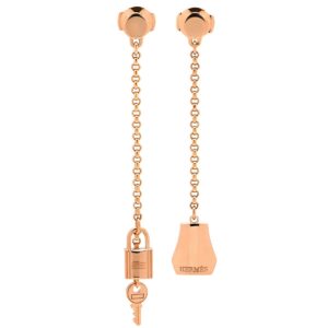エルメス HERMES ピアス ケリー クロシェット ローズゴールド ピンクゴールド 750AU ドロップ 【中古】新品同様品