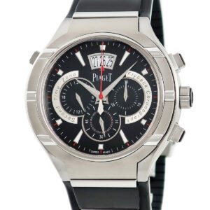 ピアジェ PIAGET ポロ 45 クロノグラフ P10534 G0A34002 ブラック バー デイト 2タイムゾーン表示 メンズ 腕時計自動巻き ブラック 【中古】