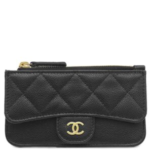 シャネル CHANEL コインケース マトラッセ クラシック ジップ キルティング カーフ キャビアスキン ブラック ゴールド金具 AP2570 ランダムシリアル 【箱】 【中古】