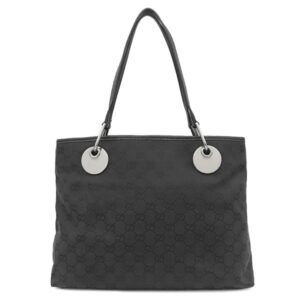 グッチ GUCCI トートバッグ GGキャンバス トート GGキャンバス ブラック シルバー金具 黒 ショルダー 肩掛け 120837 【中古】中古品