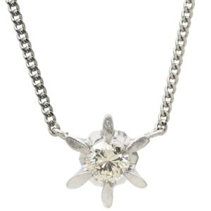 ネックレス ダイヤモンド 0.30ct ペンダント プラチナシルバー 1P 1石 1粒 ダイヤモンド プラチナ 【中古】中古品