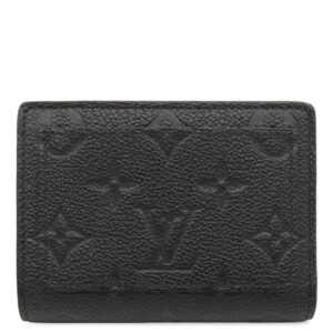 ルイヴィトン LOUIS VUITTON 二つ折り財布 ポルトフォイユ クレア モノグラムアンプラント ノワール ゴールド金具 黒 コンパクト M80151 RFID 【箱】 【中古】