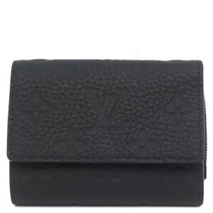 ルイヴィトン LOUIS VUITTON 三つ折り財布 ポルトフォイユ パイロット レザー トリヨンレザー ノワール ブラック金具 黒 コンパクト財布 小銭入れ M82556 RFID 【箱】 【中古】