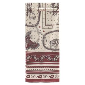 エルメス HERMES ストール カレ140 カレジェアン カシミヤ シルク ルージュH×ナチュラル×ブラック 新品 未使用 【グランアパラ バンダナ】 H244394S 【箱】 【中古】未使用保管品