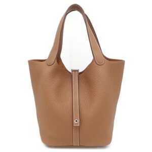 エルメス HERMES ハンドバッグ ピコタンロックMM トリヨンクレマンス ゴールド シルバー金具 茶 K刻印(2025年製) 【箱】 【中古】