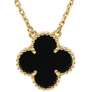 ヴァンクリーフアーペル Van Cleef & Arpels ネックレス ヴィンテージ アルハンブラ ペンダント ブラック×イエローゴールド Au750 18K オニキス VCARA45800 【中古】