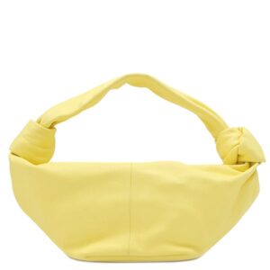 ボッテガヴェネタ BOTTEGA VENETA ハンドバッグ ダブルノット レザー イエロー シルバー金具 黄色 ミニバッグ 【中古】中古美品