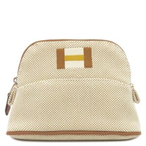 エルメス HERMES ポーチ ボリードポーチ カザック ミニミニ コットン ミエル シルバー金具 ナチュラル H103970M 06 【箱】 【中古】未使用保管品