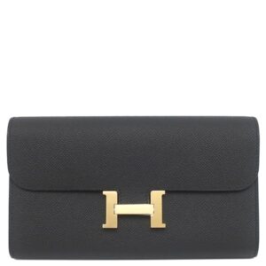 エルメス HERMES 長財布 コンスタンス トゥーゴー ヴォーエプソン ブラック ゴールド金具 黒 ショルダー 2025年製 K 【箱】 【中古】未使用保管品