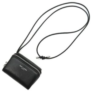 サンローラン SAINT LAURENT ポーチ フラグメント ジップボックス レザー ブラック シルバー金具 黒 ショルダーバッグ 小銭入れ 小物入れ 777423 1EL0E 1000 【箱】 【中古】新品同様品