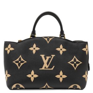 【★3％OFFクーポン】ルイヴィトン LOUIS VUITTON 2WAYバッグ プティ パレ PM モノグラムアンプラント ノワール×ベージュ ゴールド金具 ショルダー 黒 M58913 RFID 【中古】中古美品