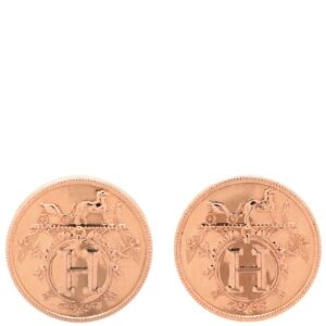 エルメス HERMES ピアス エクスリブリス TPM ローズゴールド ピンクゴールド Au750 18K PG 【中古】中古美品