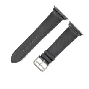 エルメス HERMES 腕時計パーツ 純正 アップルウォッチ 44 45 46 49 mm用 レザー ステンレススチール ブラック 新品未使用 レザー ベルト 黒 23ｍｍ 尾錠・金具付き 【中古】未使用保管品