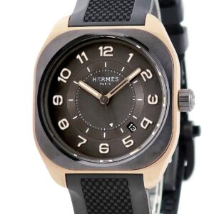 エルメス HERMES H08 39mm SP1.720.336 K18PG×Ti コンビ デイト アラビア シースルーバック メンズ 腕時計自動巻き グレー 【中古】