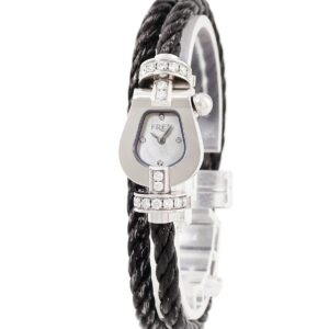 フレッド FRED フォース10 FD070111 純正ダイヤ ホワイト シェル ドゥブルトゥール シャックル レディース 腕時計クオーツ ホワイト 【中古】中古美品