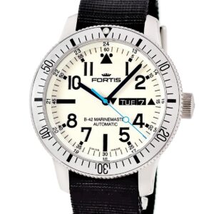 フォルティス Fortis B-42 ホワイト マリンマスター 647.11.158 OH済 ダイバーズ デイデイト 夜光ダイアル メンズ 腕時計自動巻き ホワイト 【中古】中古美品