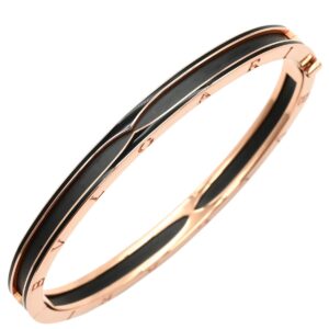 ブルガリ BVLGARI ブレスレット ビーゼロワン B-zero1 ブラック×ピンクゴールド M 黒 AU750 18K PG バングル セラミック 358058 【保証書】 【中古】