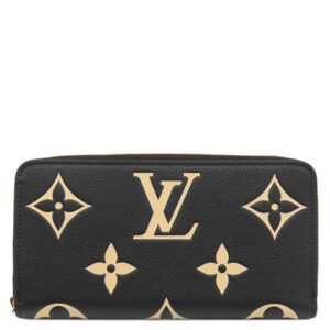 【★3％OFFクーポン】ルイヴィトン LOUIS VUITTON 長財布 ジッピー ウォレット レザー バイカラーモノグラムアンプラントレザー ブラック×ベージュ ゴールド金具 黒 ラウンドファスナー 小銭入れ M80481 RFID 【保存袋】 【中古】新品同様品