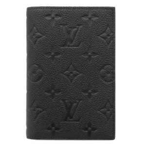 【★3％OFFクーポン】ルイヴィトン LOUIS VUITTON パスポートケース パスポートカバー クーヴェルテュール パスポール NM モノグラムアンプラント ノワール 黒 M63914 RFID 【箱】 【中古】未使用保管品