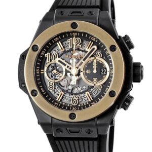ウブロ HUBLOT ビッグバン ウニコ セラミック マジックゴールド 421.CM.1130.RX 18K クロノグラフ デイト メンズ 腕時計自動巻き ブラック 【中古】中古美品