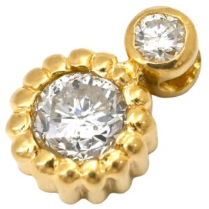 ペンダントトップ ダイヤモンド 0.30ct イエローゴールド Au750 18K 2石 2P ネックレストップ 【中古】中古品