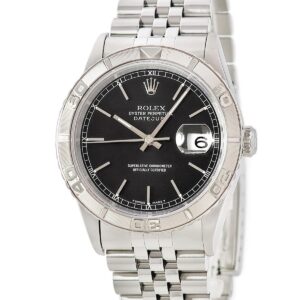 ロレックス ROLEX デイトジャスト サンダーバード 16264 OH済 U番 K18WG×SS コンビ 黒 ポストヴィンテージ メンズ 腕時計自動巻き ブラック 【中古】